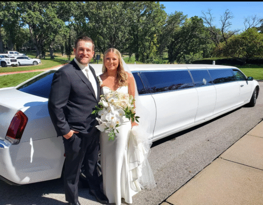 White Stretch Chrysler 300 Limousine from Les Bon Temp Rouler, showcasing luxury amenities for weddings and corporate events.